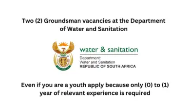 Two (2) Groundsman vacancies at the Department of Water and Sanitation: Even if you are a youth apply because only (0) to (1) year of relevant experience is required